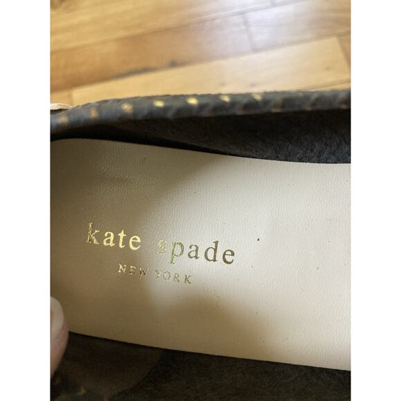 Kate Spade Hand Sewn Snake Print Embossed Leather Driving Loafers Gold 8.5 B - Picture 7 of 7